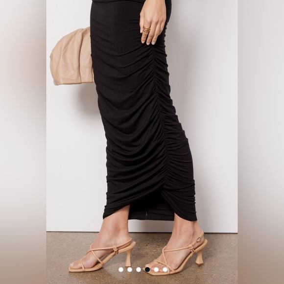 NWOT Good American Ruched Sleeveless Maxi Black Dress Size 1 Small SOLD OUT - Picture 2 of 10